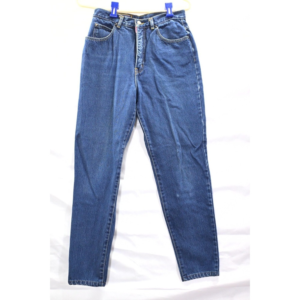 Vintage Gloria Vanderbilt Y2K High Rise Tapered Mom Jeans Blue Denim Womens 11